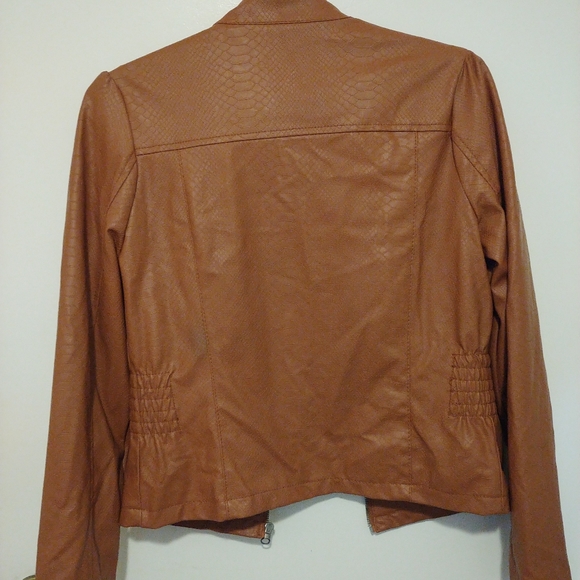 Brown Faux Leather Jacket - Picture 2 of 4